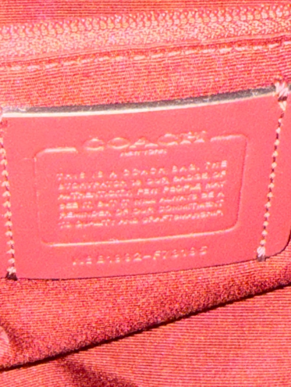 Coach Extra Large PINK Canvas Tote (Style F73195) - Picture 5 of 8